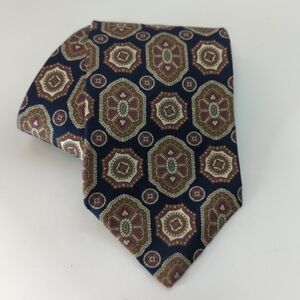 Vintage Christian Dior Tie Geometric Medallion Silk Italy 56"